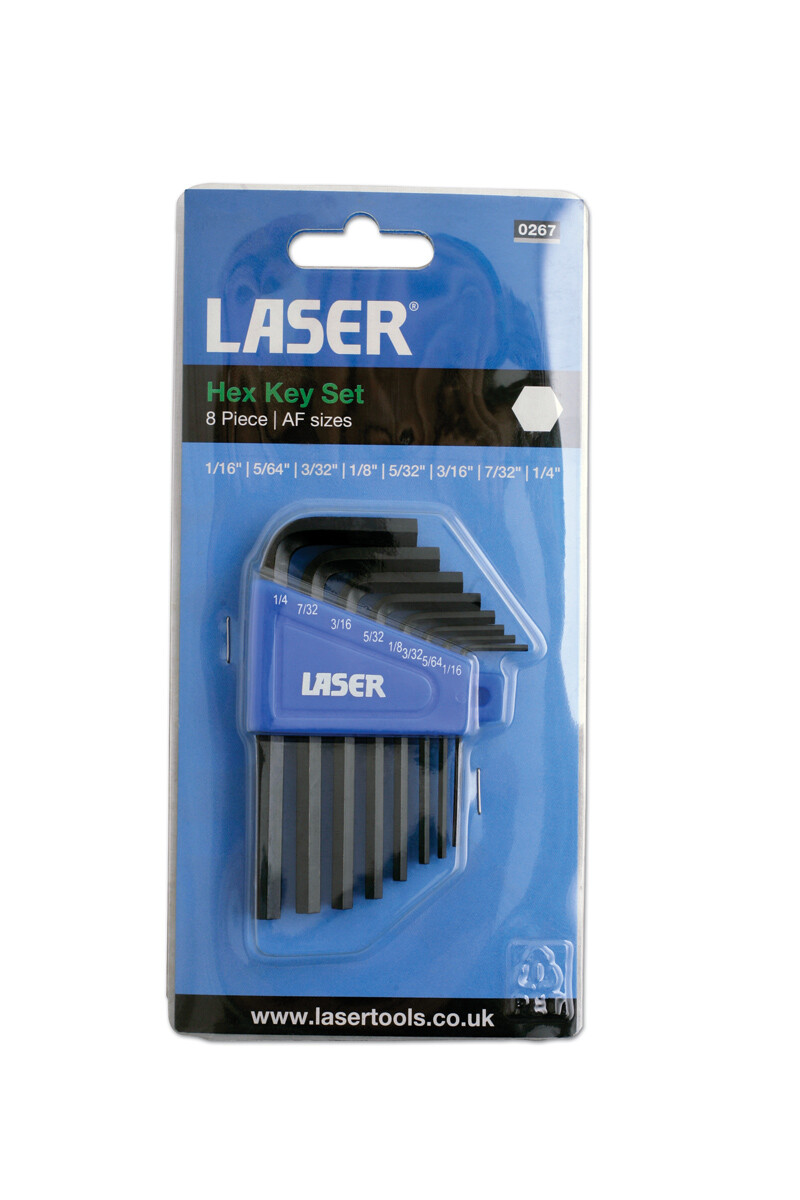 Laser 0267 8 Piece Imperial Hex Key Set