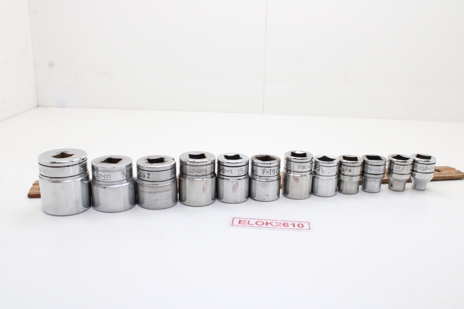 Snap-on F081 – F281 1/4-7/8″ 3/8″ Drive 12 Point 12 Piece SAE Chrome Set USA