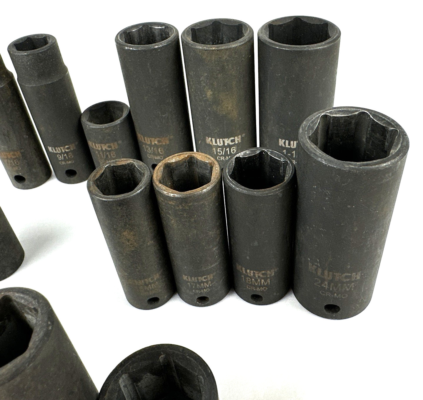 Vintage Klutch Impact Sockets, Chrome Molybdenum + 1 Expert by Mac, Free Ship