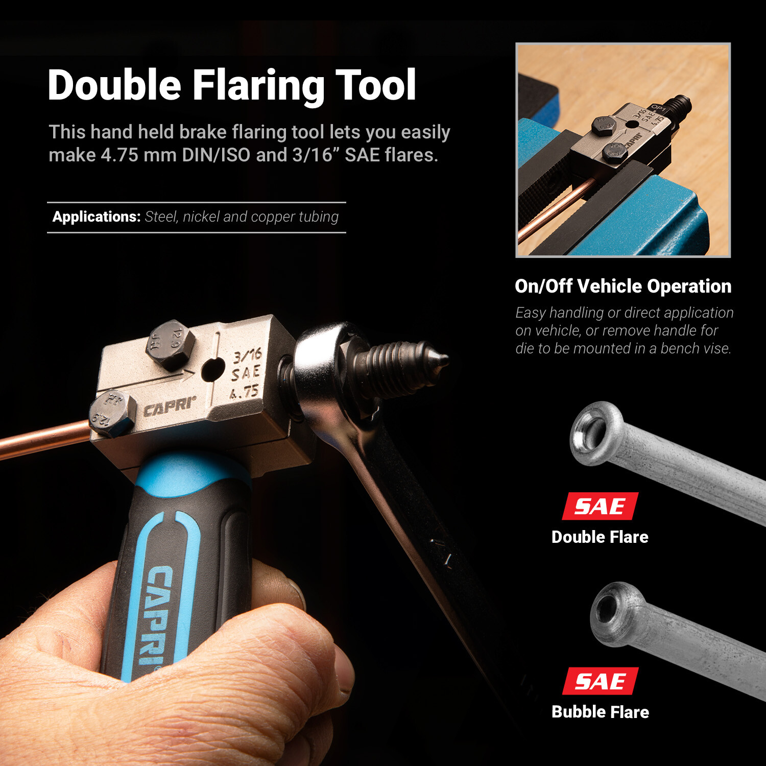 Capri Tools 3/16 in. Double Flaring Tool Kit w/ Wrenches, Tube Bender and Cutter