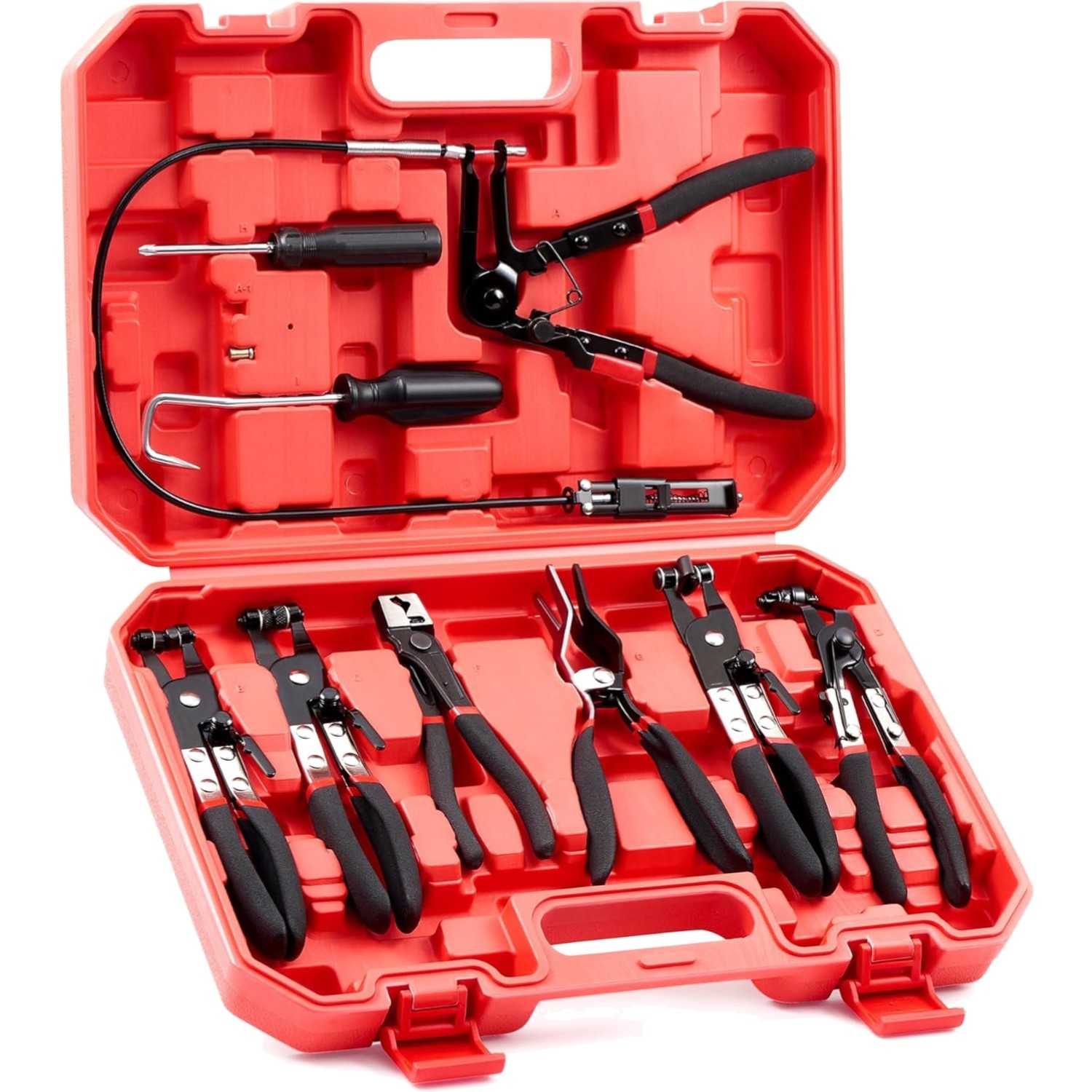 Complete 9-Piece Hose Clamp Tool Set with Locking Mechanism for Efficiency
