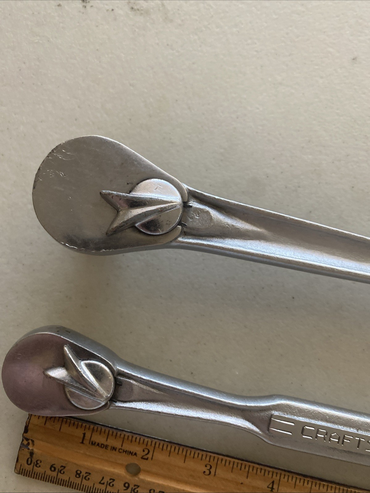 2pc.Vintage Craftsman 1/2” & 3/8” Flying ‘V’ =V= Ratchets USA Clean Some Marks