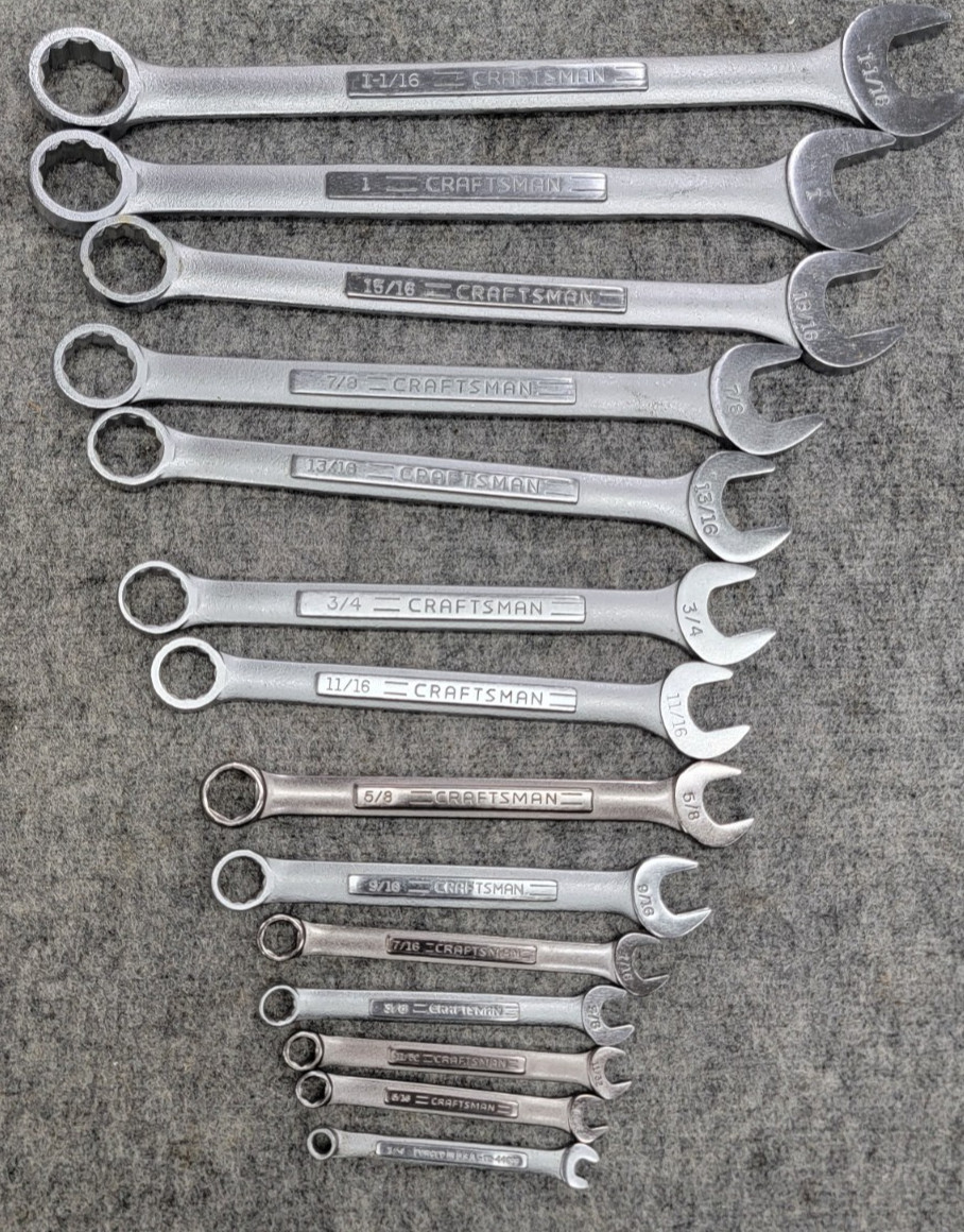 Set Of 14 SAE Craftsman Combination Wrenches 12 And 6 Point New/Other