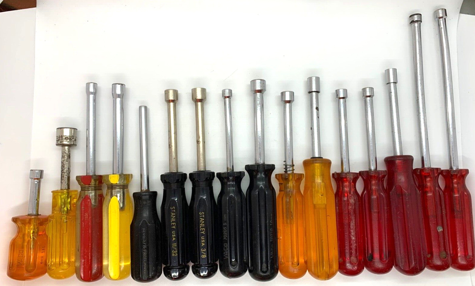 🇺🇸 USA Tools SK PROTO Vaco Stanley Nut Driver Lot Set Metric SAE Long Stubby
