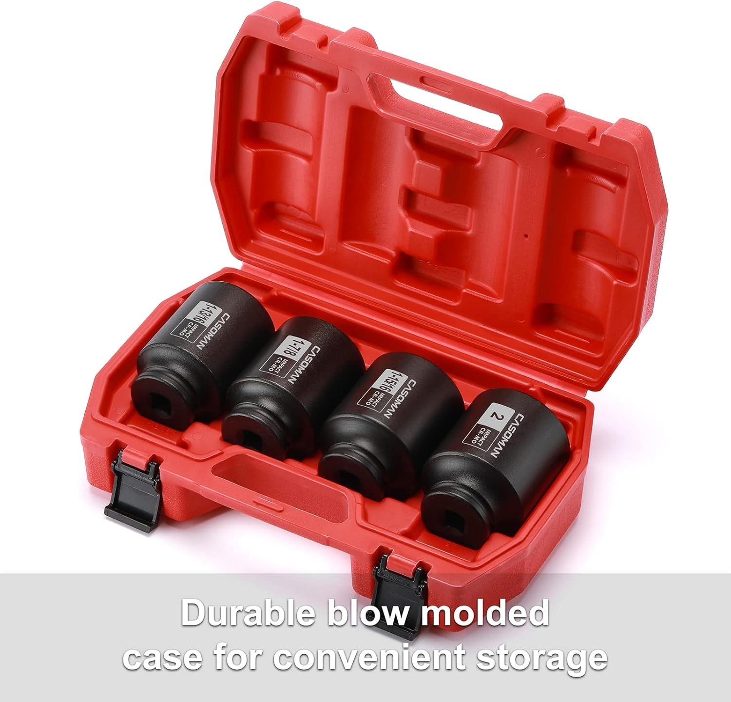 Heavy Duty 1/2-Inch Drive Deep Impact Socket Set – 4 Pieces, Corrosion-Resistant