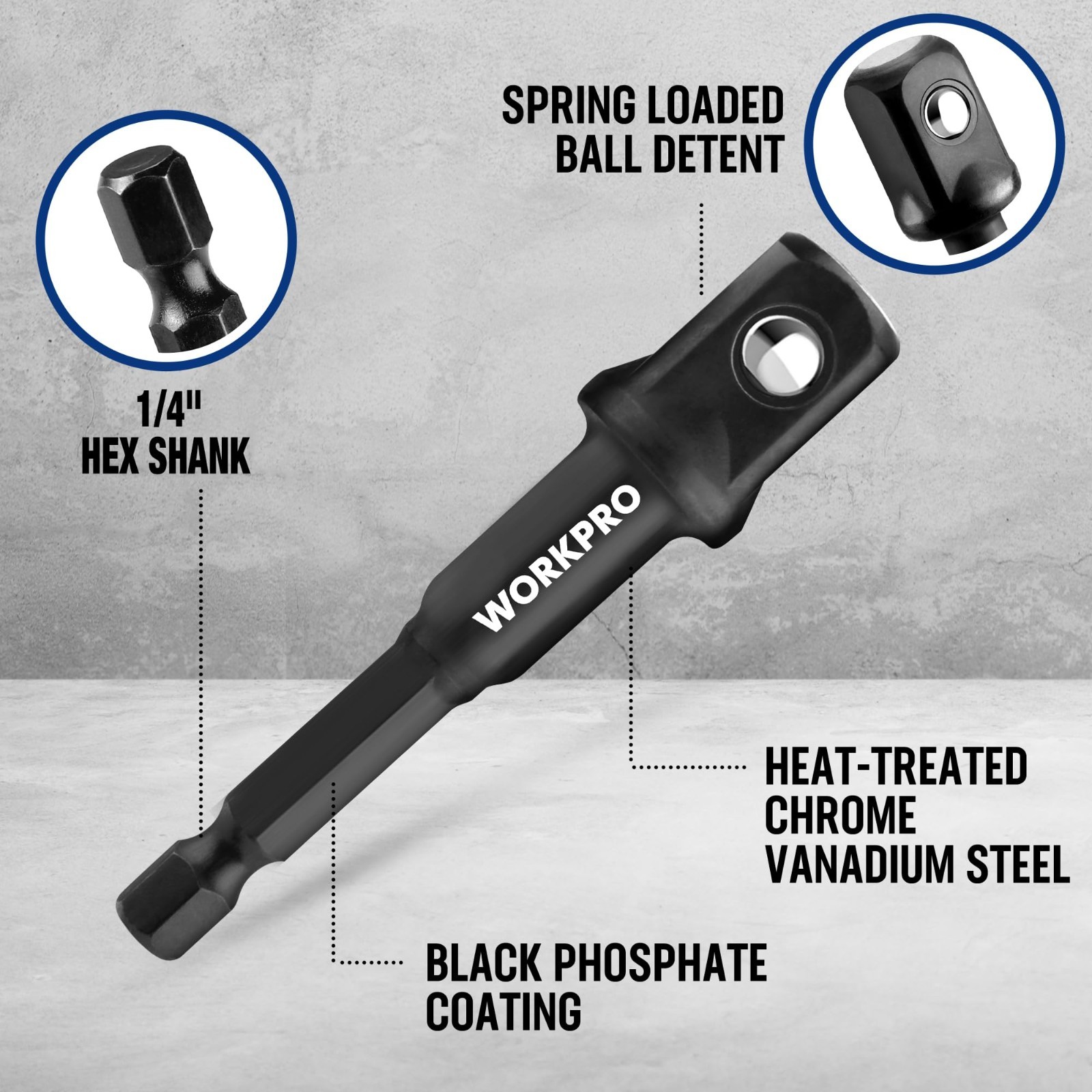 10-Piece Impact Socket Adapter Set with Case, CR-MO Steel, Universal Joints & Ex