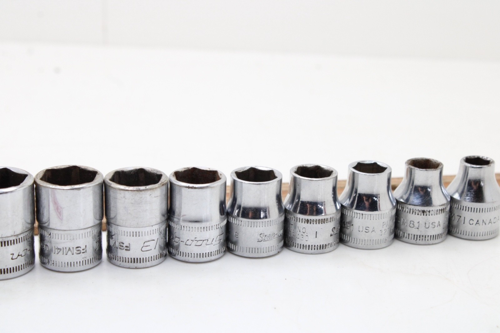 Snap-on 212FSMY 7-19mm 3/8″ Drive 6 Point 13 Piece Metric Chrome Socket Set USA