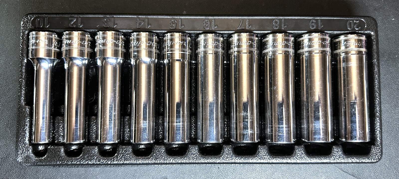 SNAP ON 310TSM 10-Pc 1/2″ Drive 6-Pt. Metric Flank Drive® Deep Socket Set USA