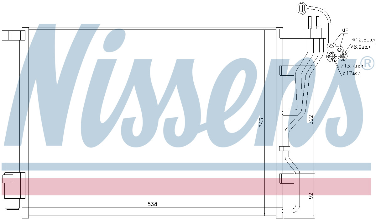 Nissens Aircon Condenser 940245 for HYUNDAI I40 (2012) 1.7 CRDI etc