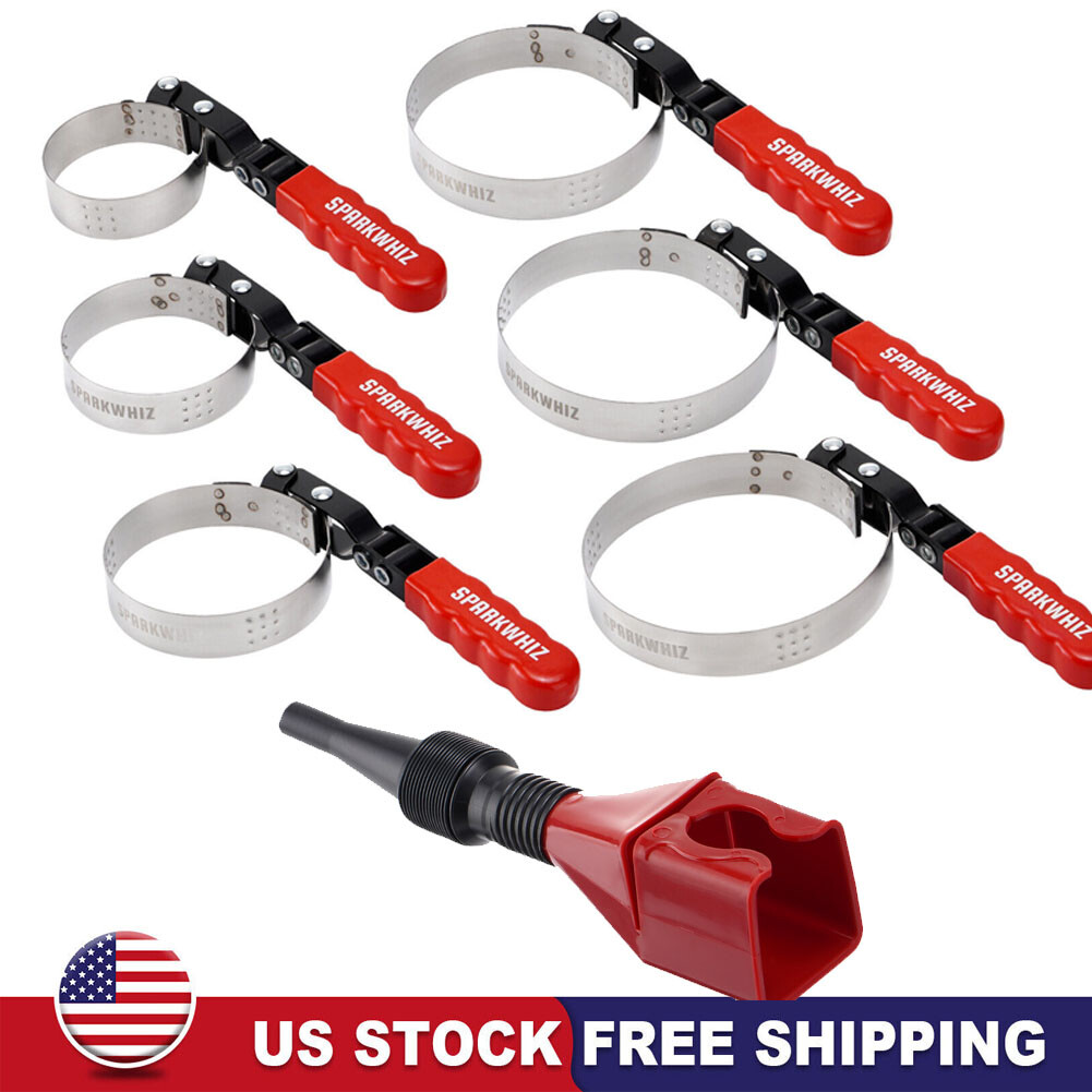 7x Oil Filter Wrench Set Tool for 2-1/16″ to 5-1/4″ Funnel for Trucks Car Repair