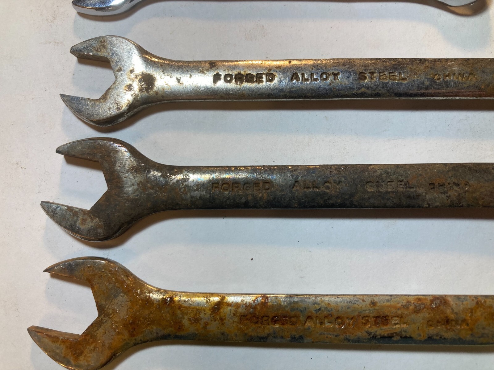 Vintage 6 Combination Wrenches 8, 10, 11, 13, 14, 15mm Steel Drop Forged Metric