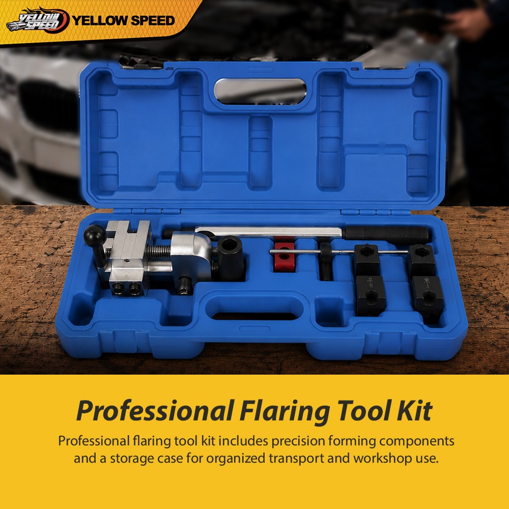 Brake Pipe Flaring Tool Kit 45 Degree Flare Tubing Tool Set with Storage Case