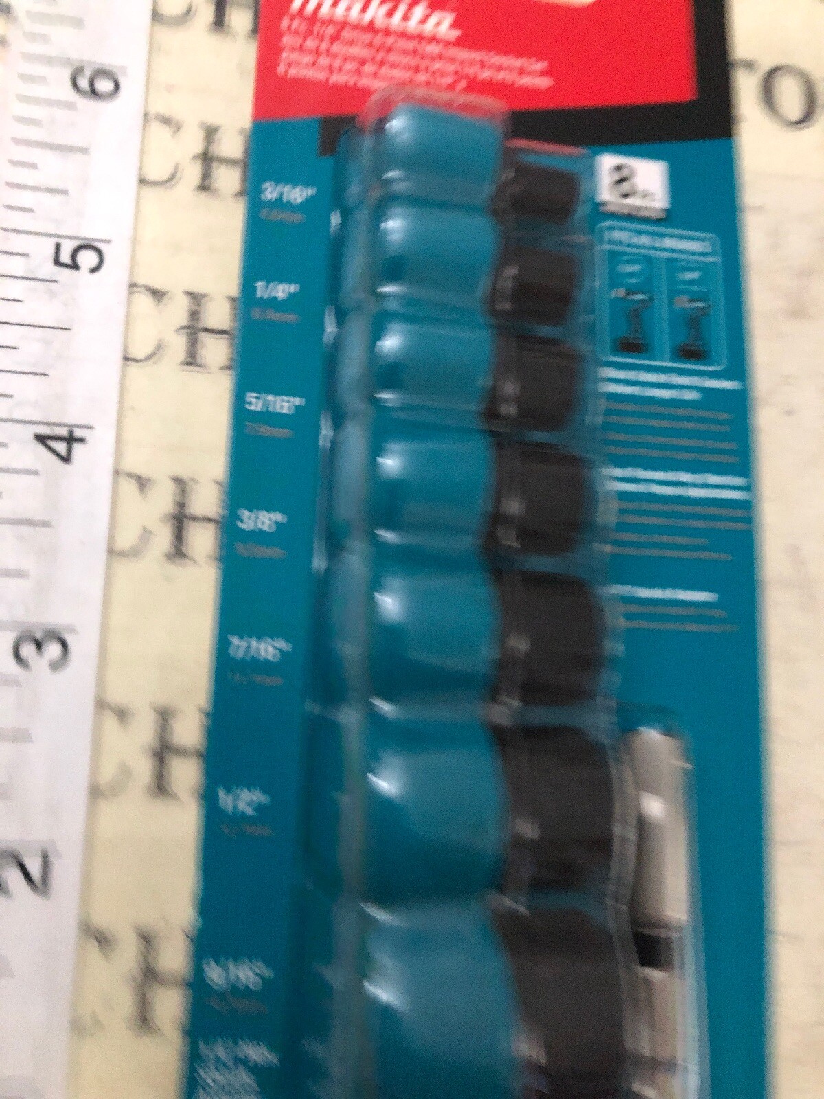 new Makita Impact Xps 1/4” Socket Set SAE 6 Point Drive Total 8 Pc.