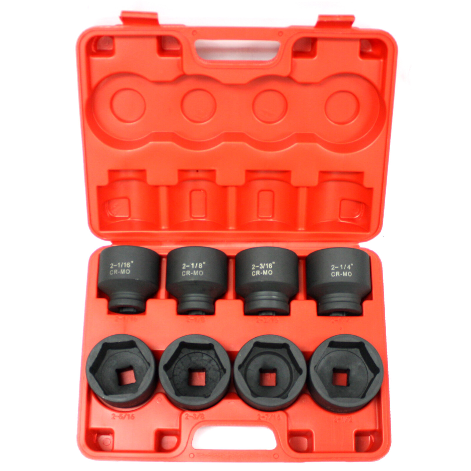 8 Pc Jumbo Shallow Air Impact Socket CR-MO 3/4″ Dr. SAE 2-16″ to 2-1/2″ 6 Point
