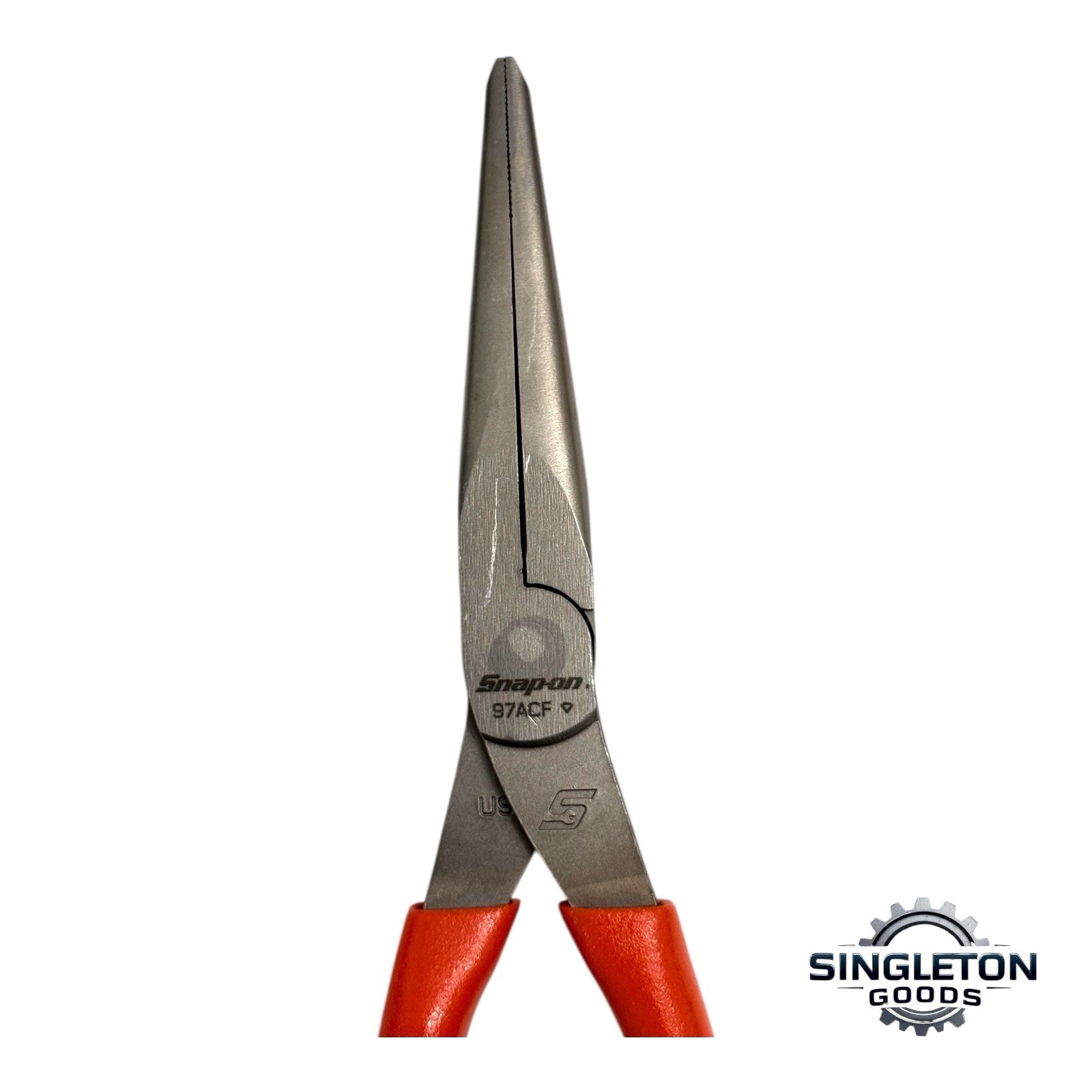 Snap-on Tools NEW 97ACFO 9in ORANGE Soft Grip Rounded Jaw Needle Nose Pliers USA