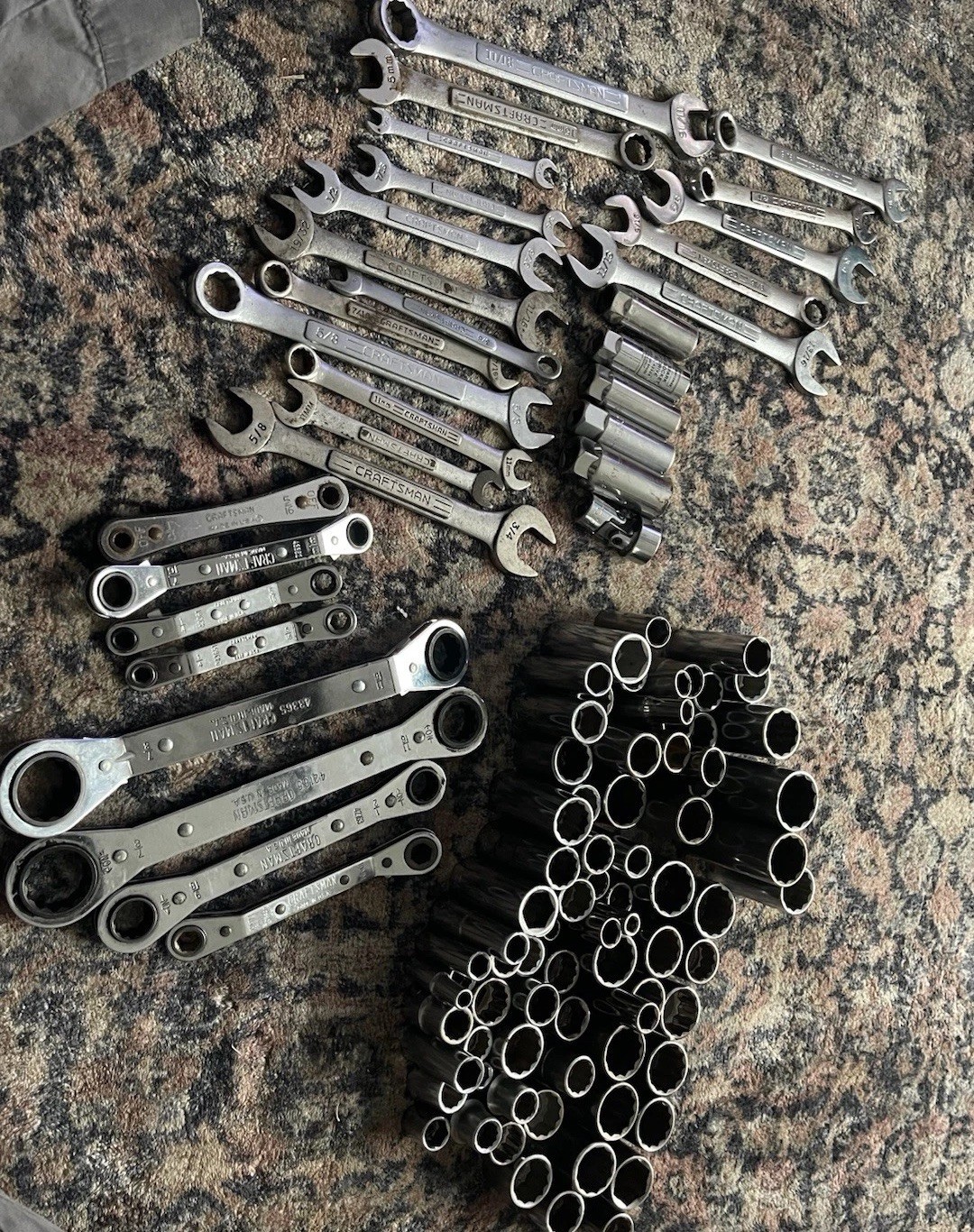 Lot Of 75 + Ventage Craftsman Sockets, sae& Metric & 25 Wrenches