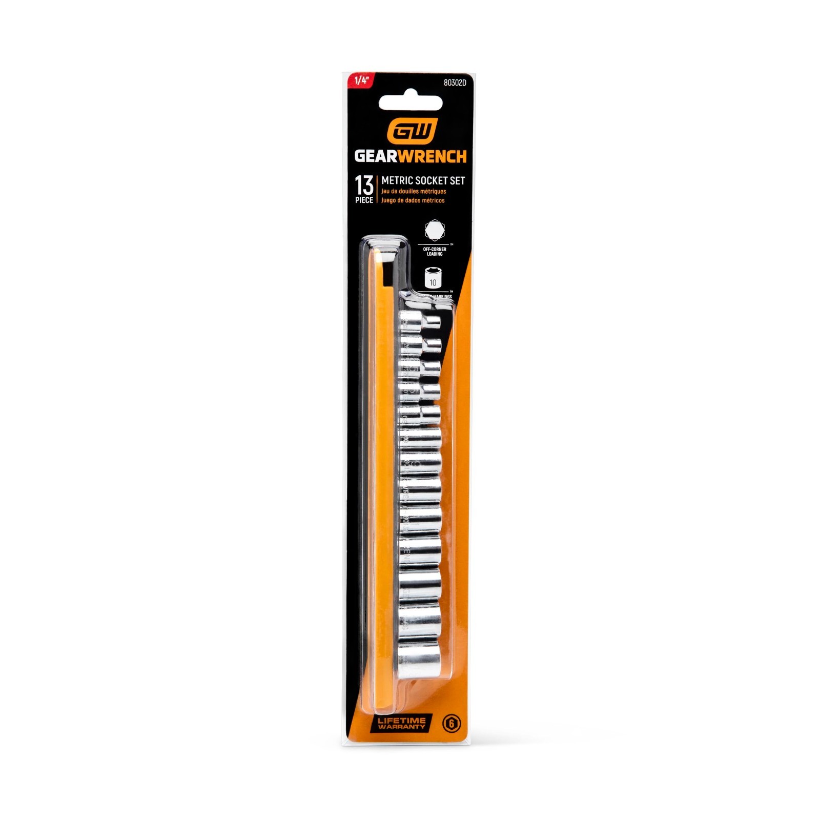 13 Pc 1/4″ Drive Socket Set – Standard & Metric, 6 Point, Durable Tool Kit