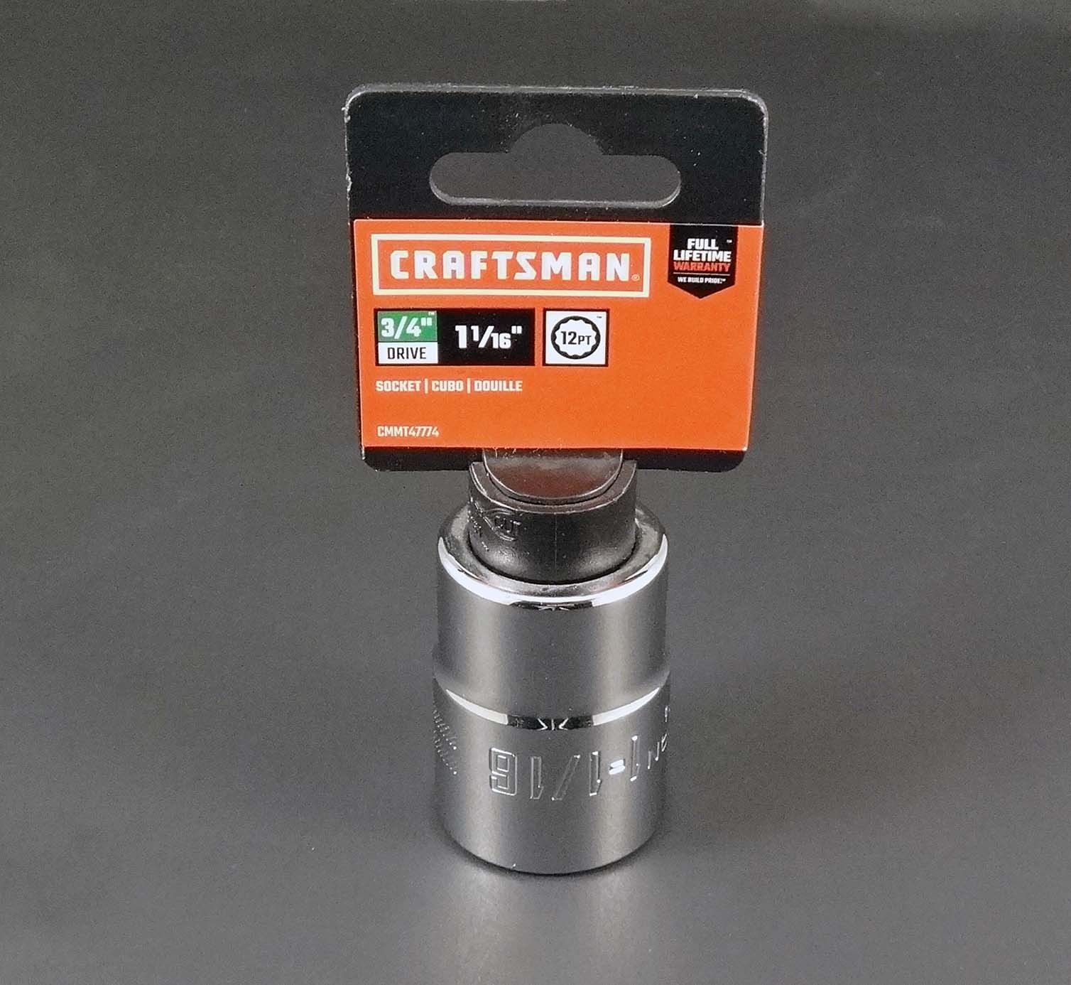 CRAFTSMAN HAND TOOLS 3/4 drive 1-1/16″ SAE Standard 12pt ratchet wrench socket !