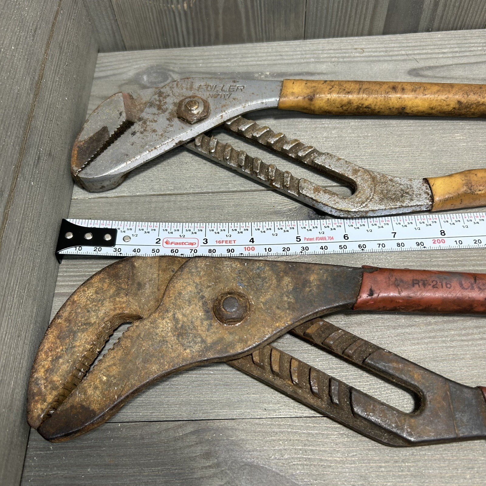 Vintage Fuller No.117 & Crescent RT-216 16” Straight Jaw Tongue Groove Pliers(2)