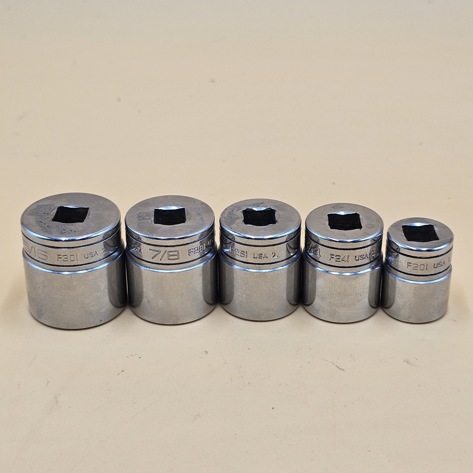Snap On Socket Set Of Five F201, F241, F261, F281, F301