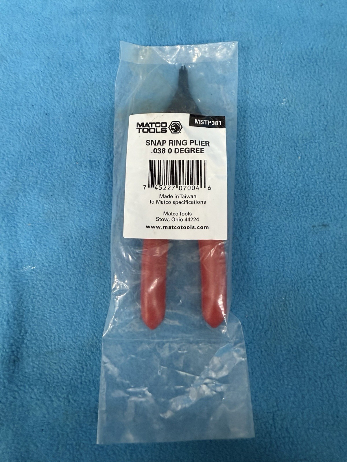 #bm365 MATCO Tools NEW MSTP381 .038 Tip Straight Snap Ring Pliers BNIP