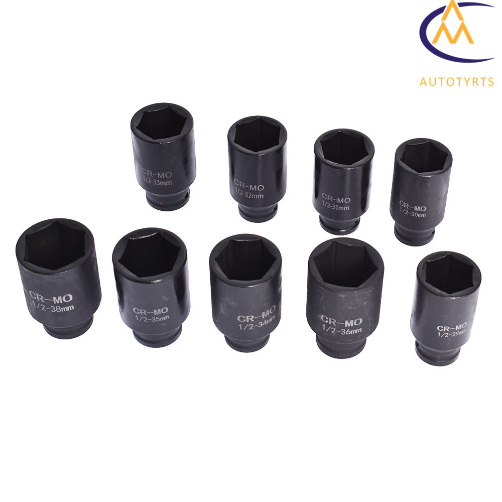 Deep Impact Socket Set 1/2″ Drive Metric Axle Hub Nut Socket 29-38mm 9Pcs
