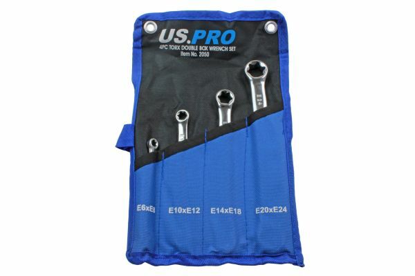 4pc Double E-Torx Spanner Set Female Tox Star Wrench Box External TRX E6 to E24