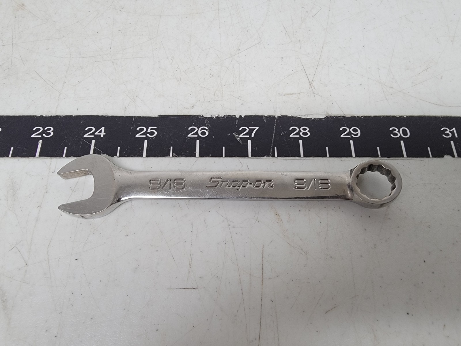 Snap-on Tools USA 9/16″ SAE 12pt SHORT Chrome Combination Wrench OEX180B