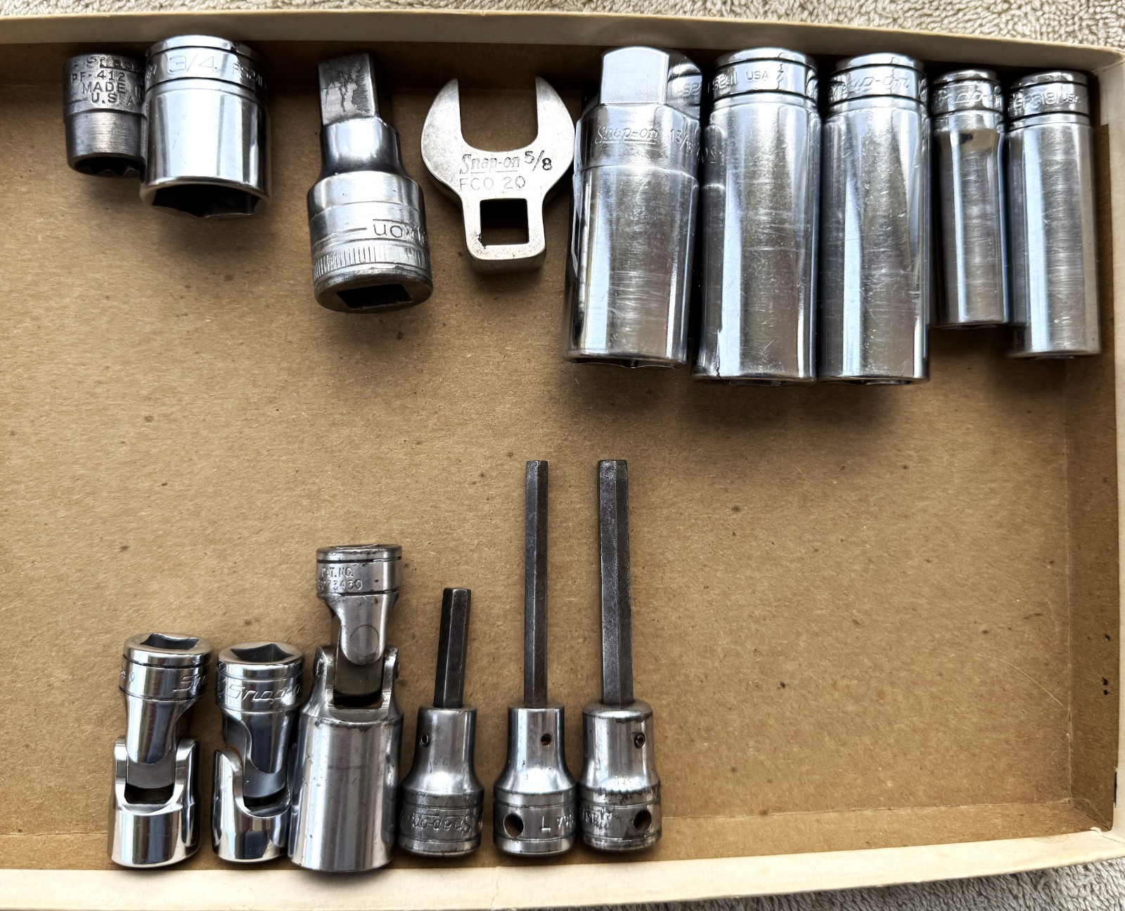 LOT OF 15 SNAP-ON SOCKETS – AS PICTURED