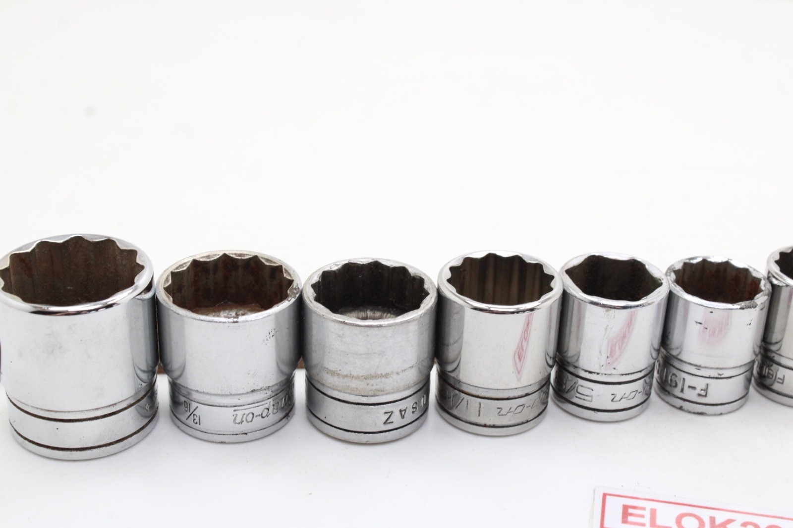 Snap-on F081 – F281 1/4-7/8″ 3/8″ Drive 12 Point 12 Piece SAE Chrome Set USA