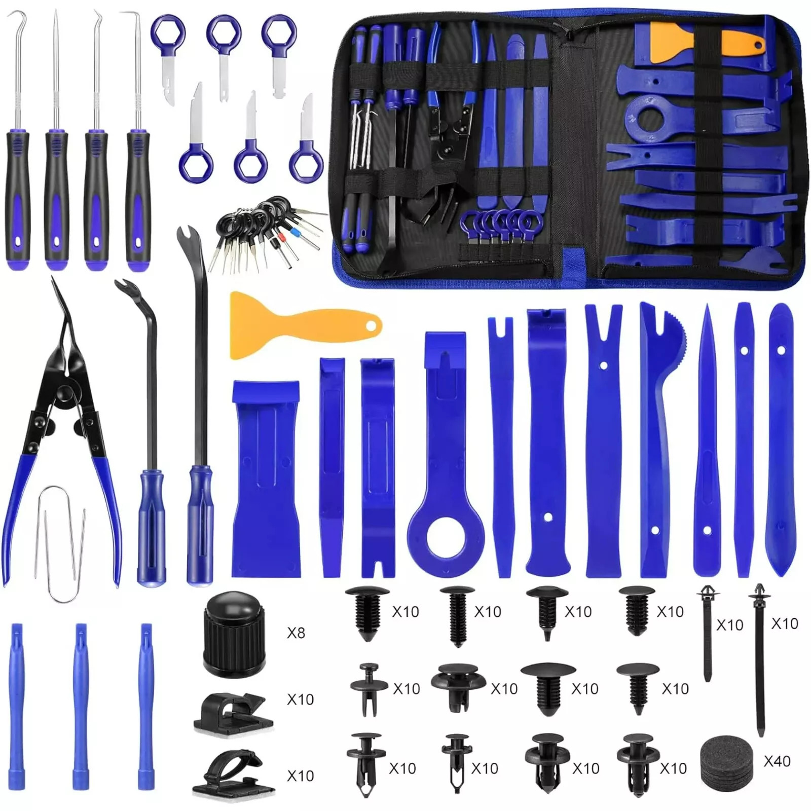 250Pcs Car Trim Removal Tool Set Hand Tools Pry Bar Panel Door Interior Clip Kit