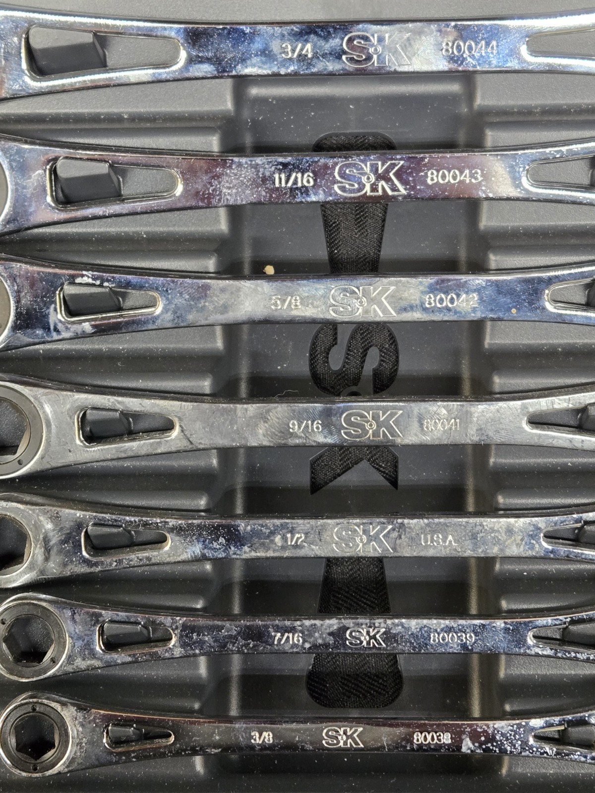 SK Hand Tools 7pc SAE 6pt X-Frame Wrench Set **USA Made**