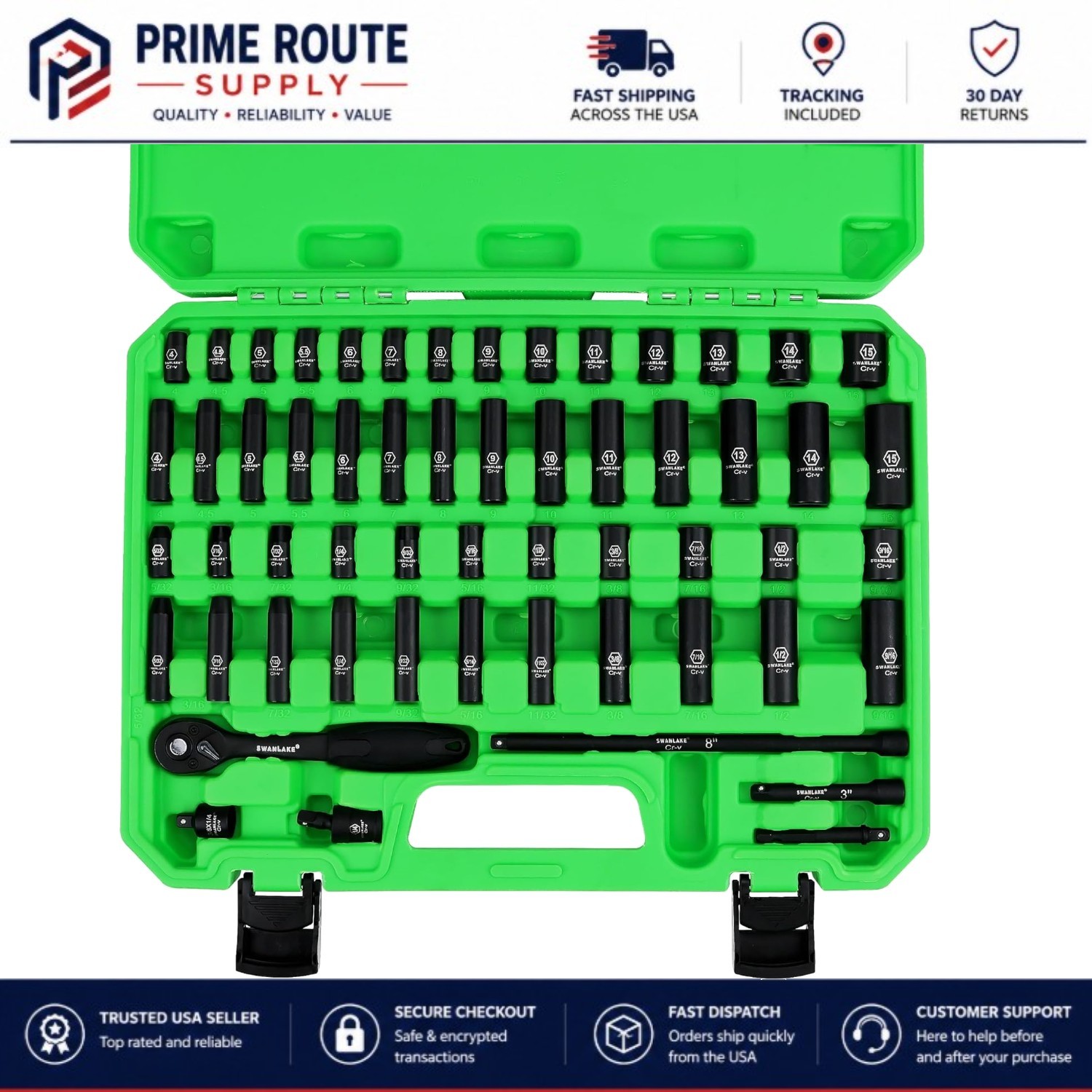 Comprehensive 56PC Socket Set with Extension Bar & Universal Joint – SWANLAKE