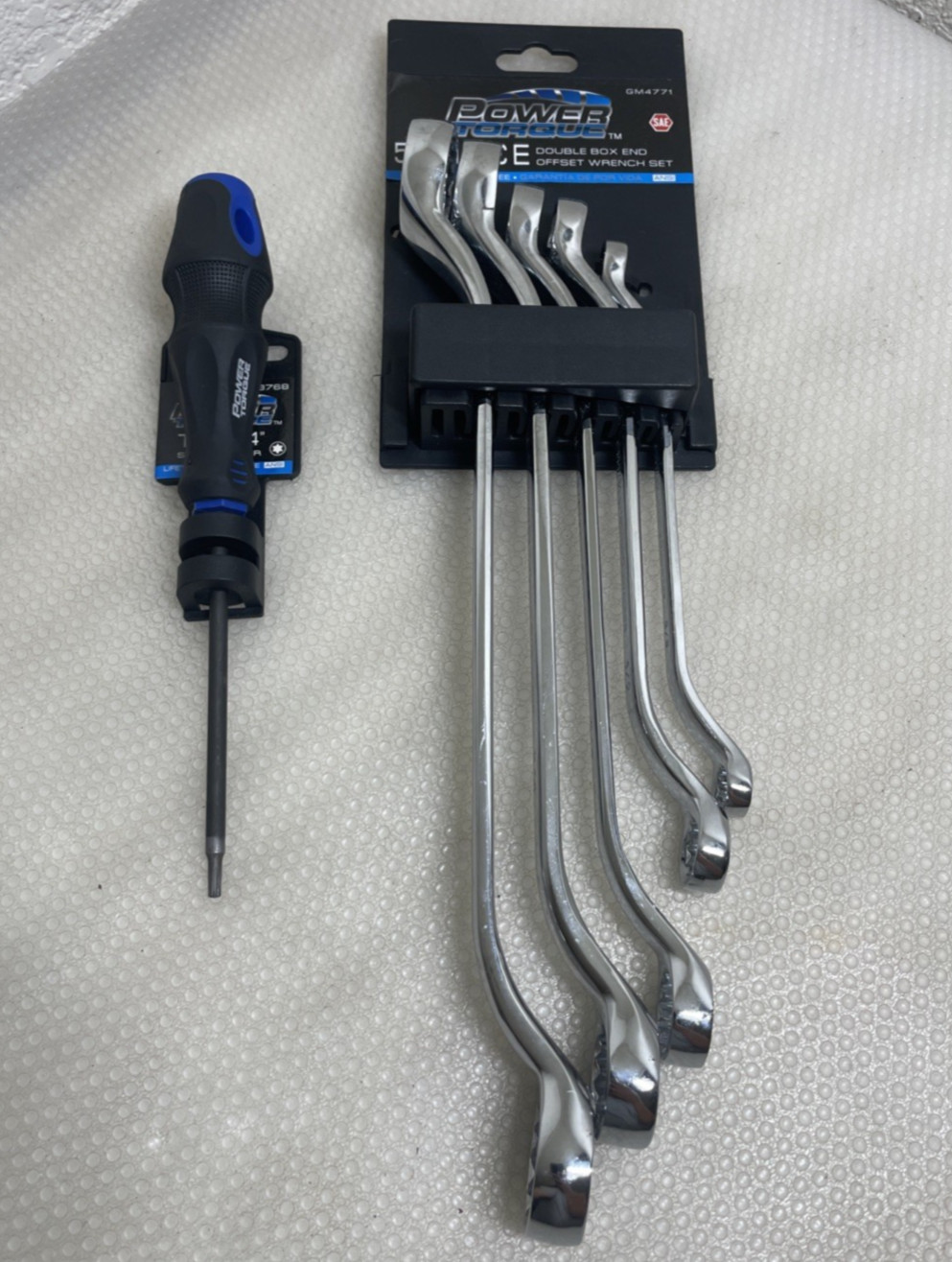 Power Torque 5pc Double Box & Offset Wrench Set 3/8″ to 16/16″ + SrewDriver