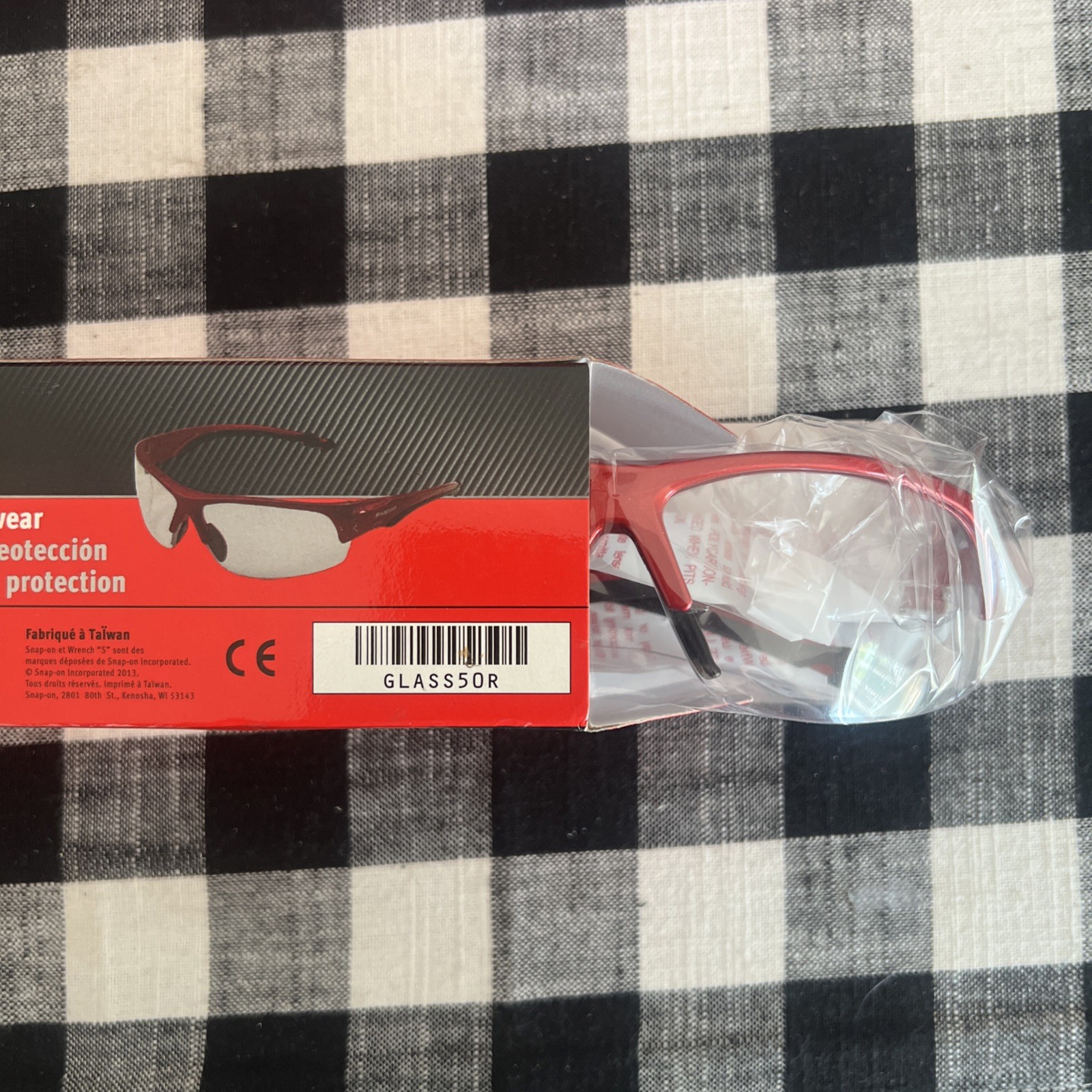 *New *Snap-On Tools *Safety Eyewear *Safety Glasses *Red *Model #GLASS50R