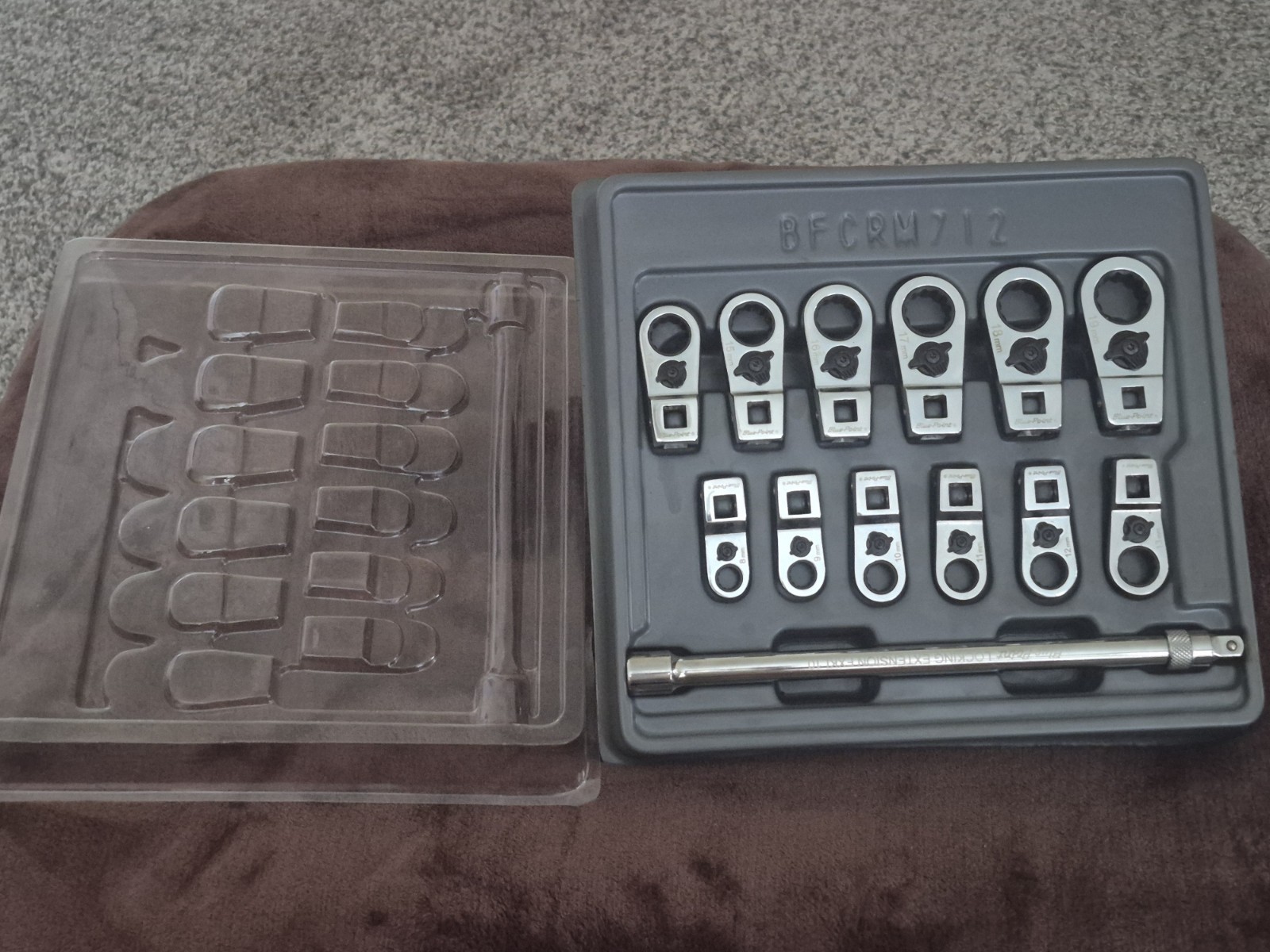 BLUE POINT/SNAP-ON-BFCRM712 RATCHETING CROWFOOT SET 13pc-⅜»-12pt MM