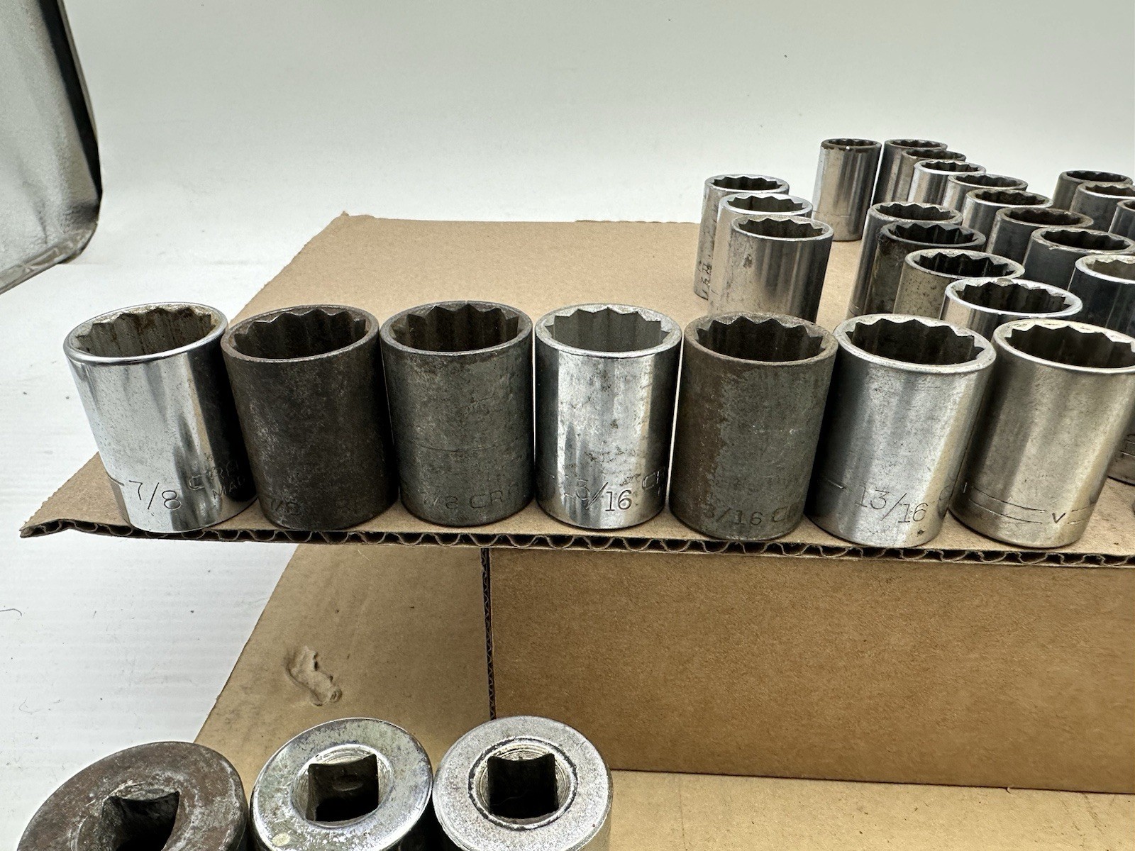*54PCS* Vintage Craftsman 1/2” Dr Socket Set LOT -V- Series 12pc 12 Pt SAE USA