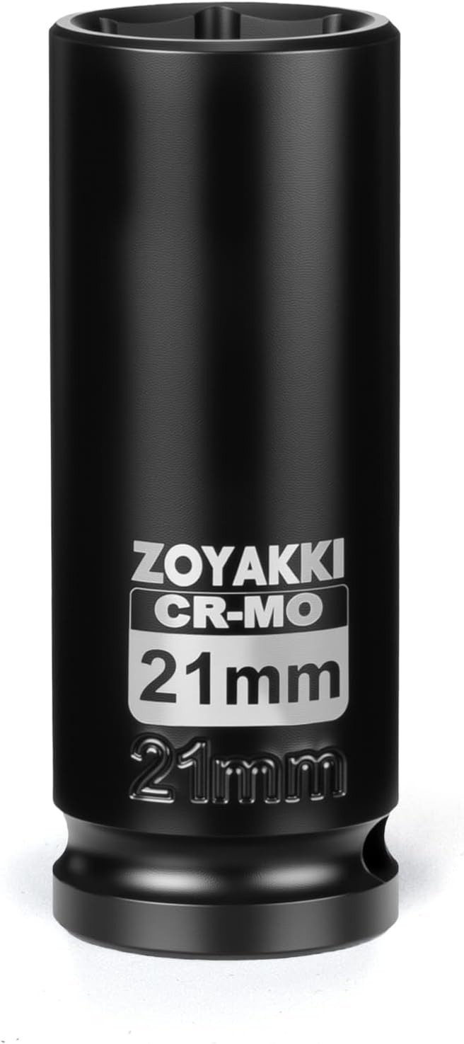 Chrome Molybdenum 21mm Impact Socket for Efficient Axle Nut Removal – 1/2