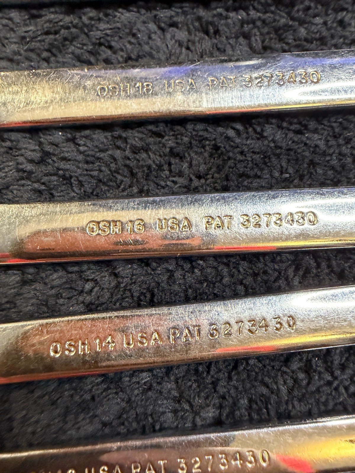 9 – Piece Vintage Snap-on OSH707 6 Point Combination Wrench Set 5/16″ – 3/4″
