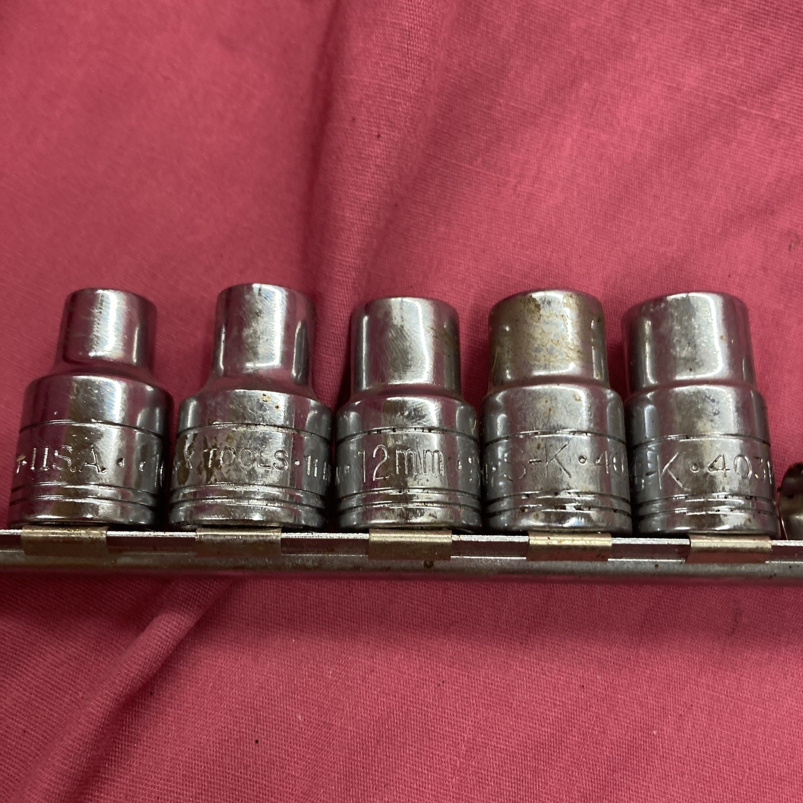 Lot Of 7 SK Sockets 40320 1/2″ Dr. 20mm 12pt Standard Metric Socket 40310 10mm