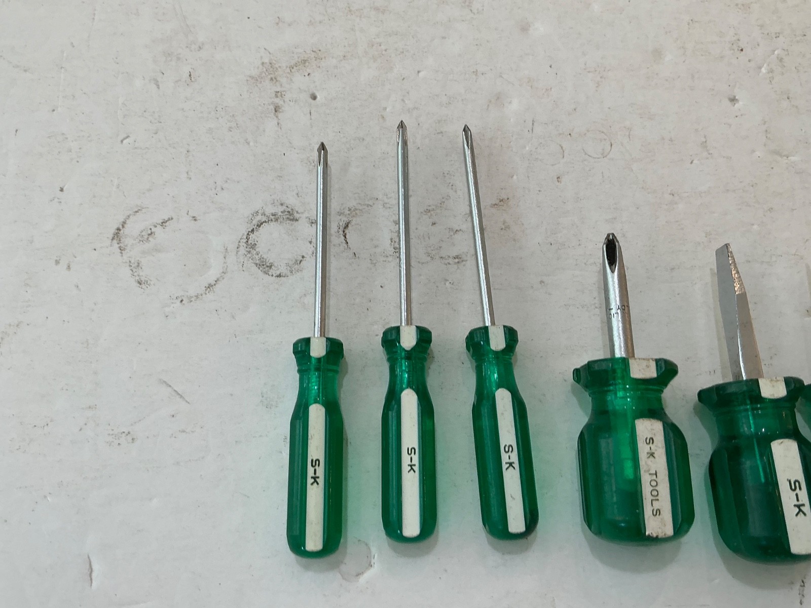 7 assorted S-K screwdrivers slotted & Phillips USA made all for $40