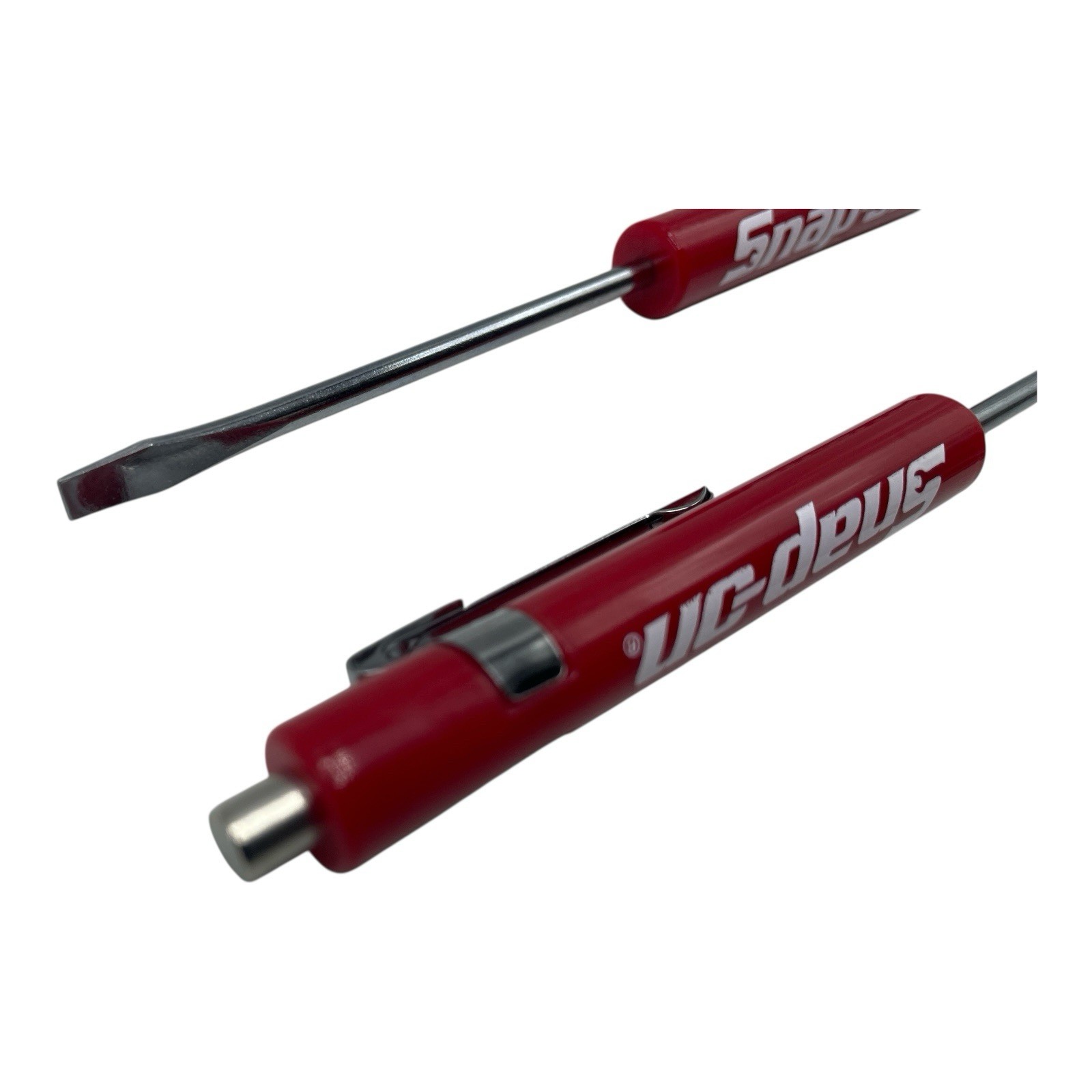 3 Pack Snap On Red Pocket Screwdriver Set Flat Tip Blade and Magnetic End