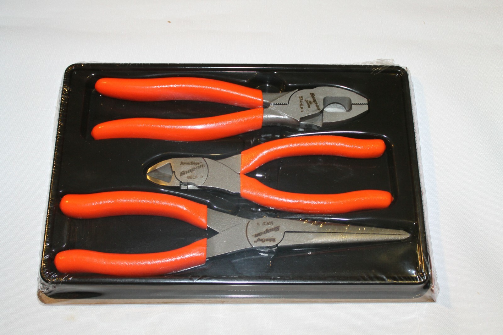 Snap On Orange Pliers 3 PC Set Lineman’s, Cutter, Needle Nose Brand New PLR300