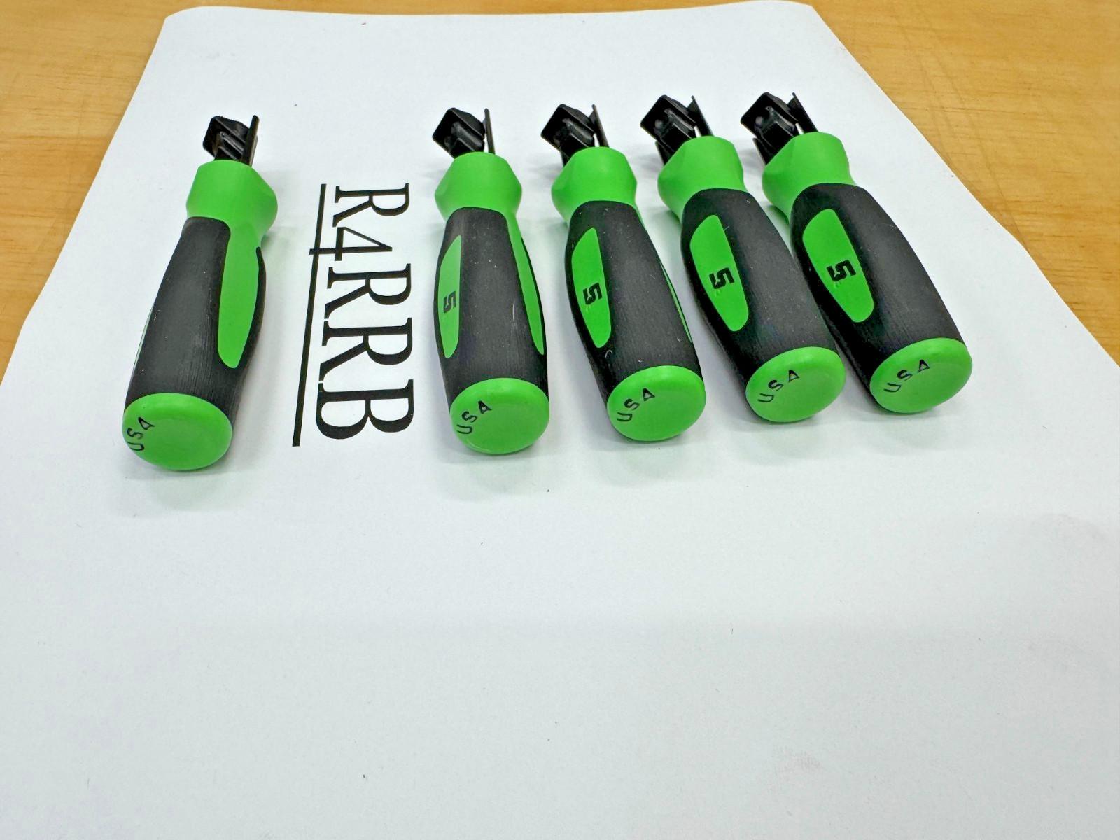 Snap-on Tools USA NEW GREEN Soft Grip Feeler Gauge Holders LOT SET FB336-1Gx5