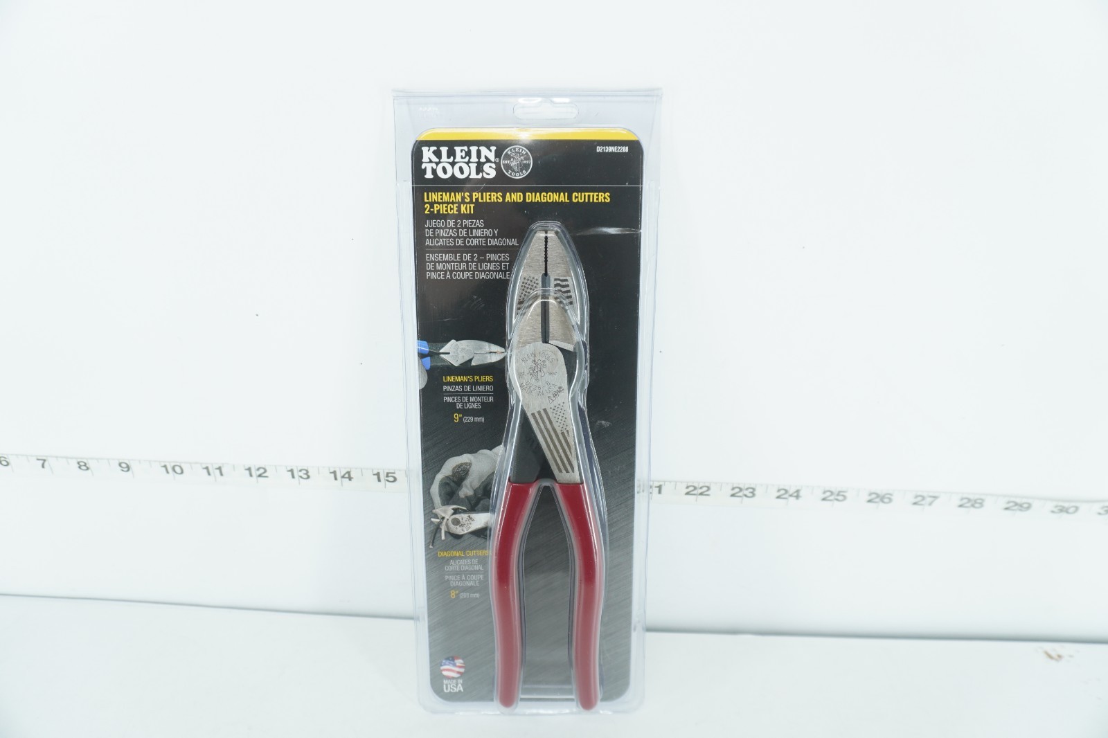 KLEIN TOOLS D2139NE2288 LINEMAN’S PLIERS AND DIAGONAL CUTTERS 2-PIECE KIT NEW