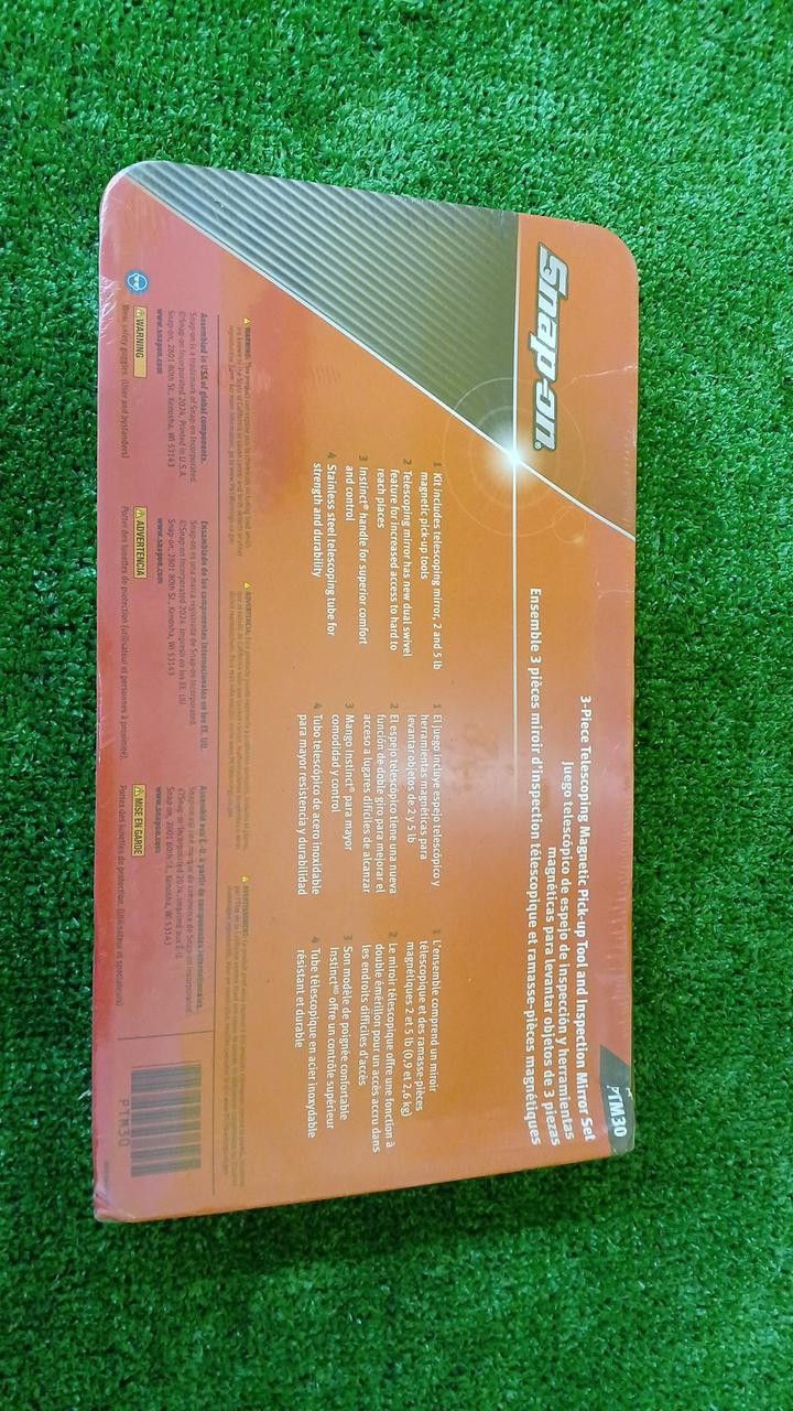 Used Snap-on PTM30DT DARK TITANIUM 3pc Magnetic Extendable Pick-up Tool Set