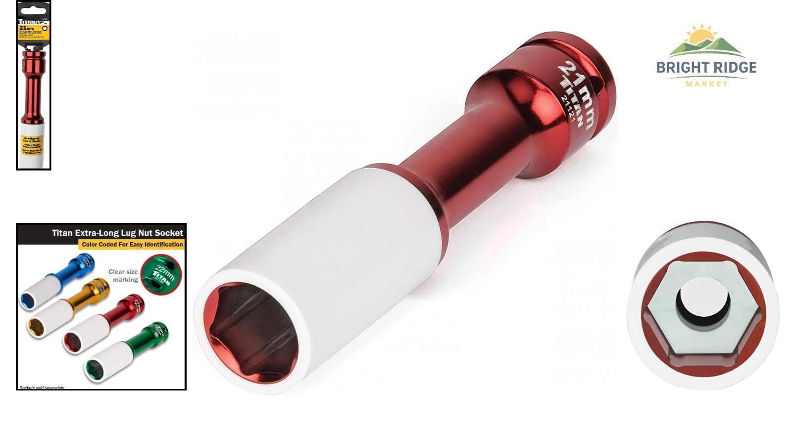 Durable 6-Inch 1/2-Inch Drive Socket with Non-Marring Core for Wheel Protection