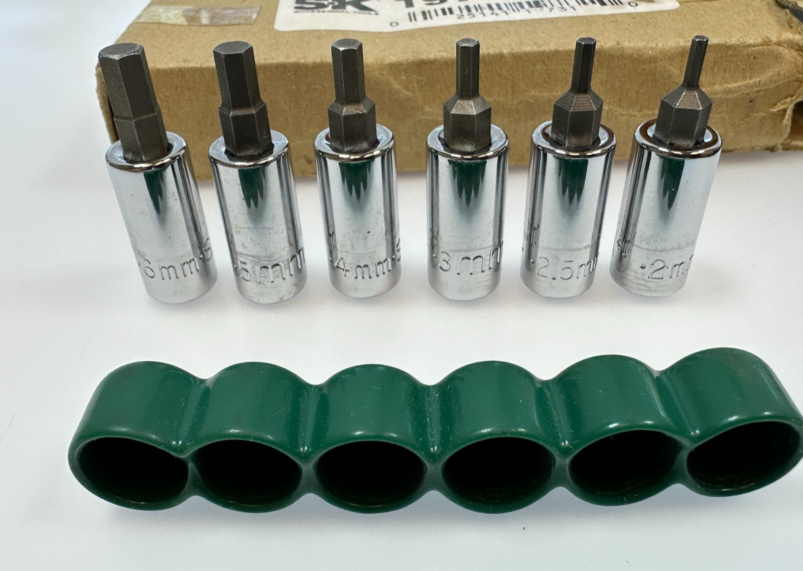 🇺🇸 NEW SK Tools USA 19732 6pc Metric 2mm-6mm Hex Socket Driver Set, 1/4″ Drive