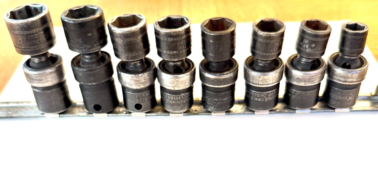 Snap On 3/8″ Drive Impact Swivel Flex IPFM Socket Set of 8 pcs.