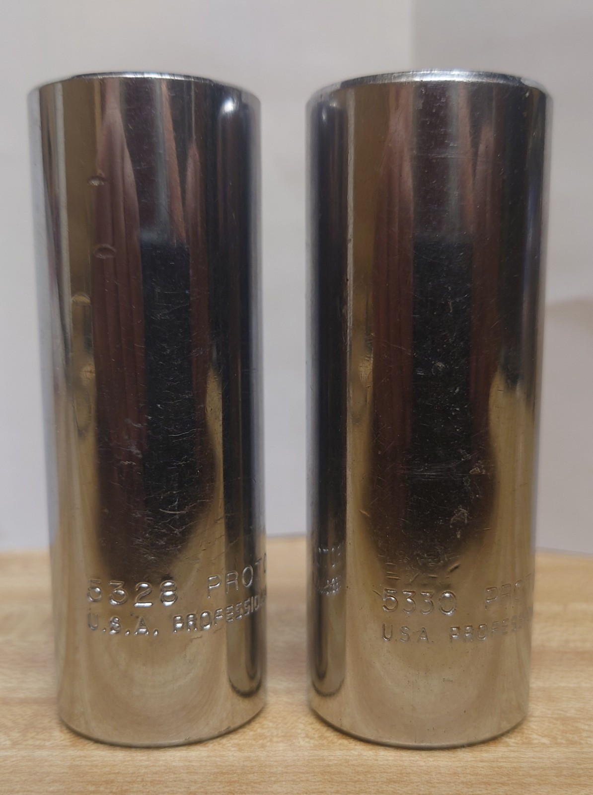 LOT OF 2 PROTO PROFESSIONAL 1/2 DRIVE 12 POINT DEEP SOCKETS NR 7/8, 15/16